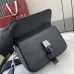Small crossbody bag with Web in black leather #A50281