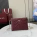 Gucci GG Marmont pochette with chain in Rosso Ancora red/black leather size:21×15×3.5cm #A53747