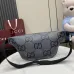 GG jumbo large belt bag in grey and black GG leather  #A50426