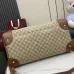Gucci GG Emblem medium duffle bag in black fabric size:47×31×25cm #A53535