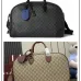Gucci GG Emblem medium duffle bag in black fabric size:47×31×25cm #A53535