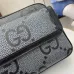 Small jumbo GG crossbody bag in grey and black GG leather #A50421