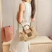 Tan/caramel Woven Fabric Handbag With Leather Trim #A50907