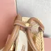 Tan/caramel Woven Fabric Handbag With Leather Trim #A50907