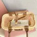 Tan/caramel Woven Fabric Handbag With Leather Trim #A50907