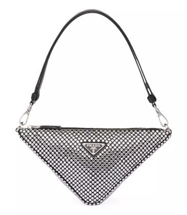 Prada Triangle Satin Mini Bag with Crystals AAA+ original Quality #A29345