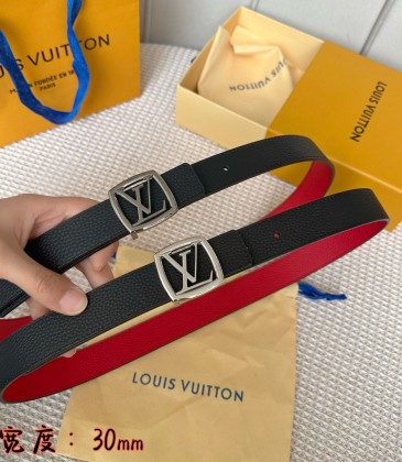 Men's Louis Vuitton AAA+ reversible Belts 3cm #A33427
