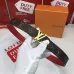 Women's Louis Vuitton AAA+ Belt Red cowhide cross pattern base 3CM #A44625