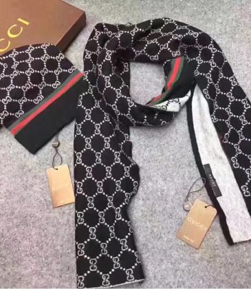 Brand G Wool knitted Scarf and cap 185*35cm #9108738