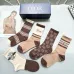 Dior Striped Cotton Crew Socks with Logo #A45588