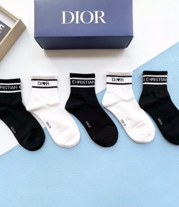 Wholesale high quality  classic fashion design cotton socks hot sell brand Dior socks for  women and man 5 pairs #999930294