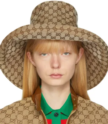 Brand G beige canvas gg wide brim hat #A53430