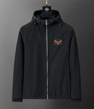 Fendi Men's Hooded Windbreaker Jacket with Embroidered Logo #A54234