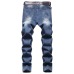 2021 new men's jeans blue stretch European and American personality zipper decoration jeans trendy men #99905875