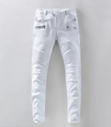 BALMAIN Men's White Long Jean #974812