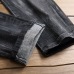 European and American jeans men's street fashion brand motorcycle men's personality wrinkled slim stretch tide jeans #99905862