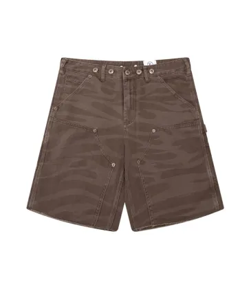 Hellstar Brown Camo Denim Shorts Rugged Utility Meets Street Edge #A54221
