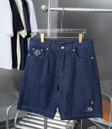  Lettering embroidered denim shorts #A52982