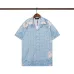 Amiri Blue Paisley Print Cuban Collar Short Sleeve Shirt for Summer Style #A54240