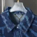 Louis Vuitton short sleeved shirts for men Rippled denim shirt #A52988