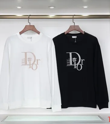 Dior Embroidered Logo Round Neck Sweatshirt Black/White #A53792