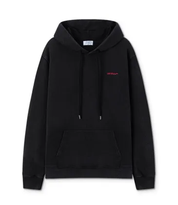 Off - White Black Washed Hoodie With Subtle Red Brand Logo #A54250