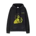 Off - White Black Washed Hoodie With Vintage Art Graphic And Brand Logo #A54246