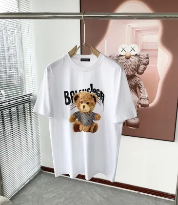 Balenciaga T-shirts for Men New Fashion Bear Rhinestone Short Sleeve Luxury #A53826