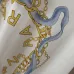 Balmain Paris White/Black T Shirt with Gold Chain and Blue Ribbon Circular Graphic Design for Men #A54257