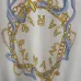 Balmain Paris White/Black T Shirt with Gold Chain and Blue Ribbon Circular Graphic Design for Men #A54257