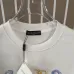Balmain Paris White/Black T Shirt with Gold Chain and Blue Ribbon Circular Graphic Design for Men #A54257