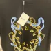 Balmain Paris White/Black T Shirt with Gold Chain and Blue Ribbon Circular Graphic Design for Men #A54257