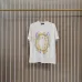 Balmain Paris White/Black T Shirt with Gold Chain and Blue Ribbon Circular Graphic Design for Men #A54257