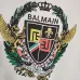 Balmain Paris White/Black T Shirt with Gold Chain and Blue Ribbon Circular Graphic Design for Men #A54258