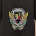 Balmain Paris White/Black T Shirt with Gold Chain and Blue Ribbon Circular Graphic Design for Men #A54258
