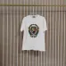 Balmain Paris White/Black T Shirt with Gold Chain and Blue Ribbon Circular Graphic Design for Men #A54258