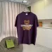 Burberry Black/Green/Purple/White T Shirt with Classic Check Pattern Teddy Bear Graphic Design for Casual Streetwear Style #A54260