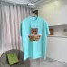 Burberry Black/Green/Purple/White T Shirt with Classic Check Pattern Teddy Bear Graphic Design for Casual Streetwear Style #A54260