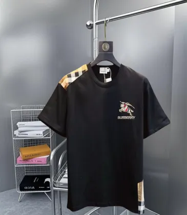 Burberry T-Shirts for MEN Black Cross Stitch EKD​ Cotton T-shirt #A53446