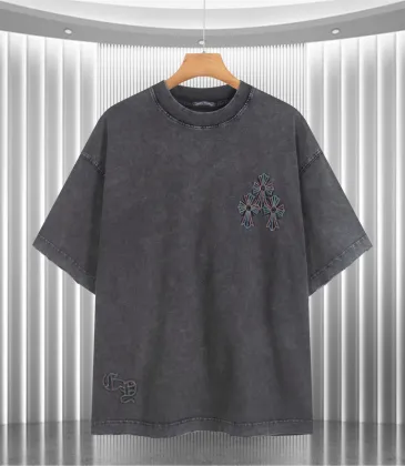 Chrome Hearts Denim Wash Tee Rhinestone Cross Cluster &amp; Brand Heritage #A54215