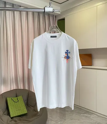 Chrome Hearts T-shirt for MEN Gothic Cross &amp; Colorful Splash Art Black/White/Red #A54214