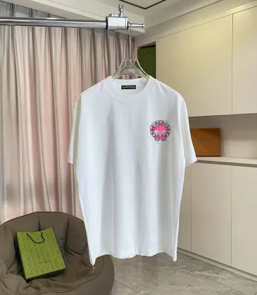 Chrome Hearts T-shirt for MEN Pink Logo Gothic Inspired Back Design Black/White/Red #A54213