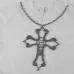Chrome Hearts T-shirt for MEN Rhinestone Cross &amp; Necklace Inspired Design Black/White #A54218
