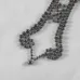 Chrome Hearts T-shirt for MEN Rhinestone Cross &amp; Necklace Inspired Design Black/White #A54218