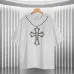Chrome Hearts T-shirt for MEN Rhinestone Cross &amp; Necklace Inspired Design Black/White #A54218