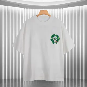 Chrome Hearts White T-shirt Green Jungle Themed Logo Art Nature Inspired Luxury Black/White #A54217