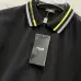 Fendi T-shirts Polo for men Striped collar Black/White #A46616