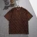 Fendi T-shirts for men logo printing Black/White/Blue #A47099