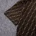 Fendi T-shirts for men logo printing Black/White/Blue #A47099
