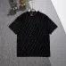 Fendi T-shirts for men logo printing Black/White/Blue #A47099